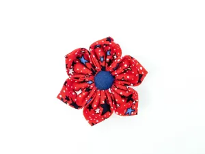 Red Stars Bow Tie/Flower Charlotte's Pet