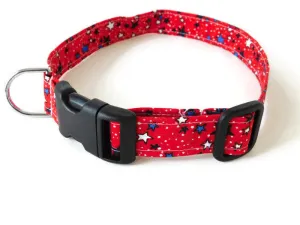 Red Stars dog collar/ cat collar Charlotte's Pet