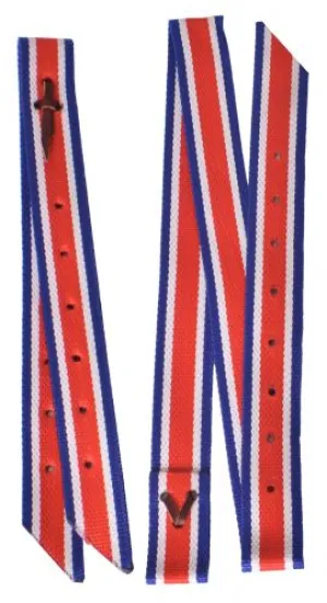 RED/WHITE/ BLUE - SHOWMAN- NYLON OFF BILLET AND TIE STRAP SET.