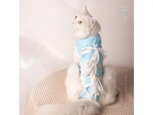 Strap Cat Surgical Gown Blue White Pets Qatar