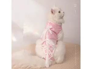Strap Cat Surgical Gown Pink White Pets Qatar