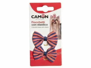 Striped bows with elastic band (2pcs) Pets Qatar