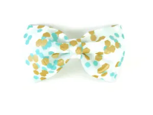 Teal and Gold Bow Tie/Flower Charlotte's Pet