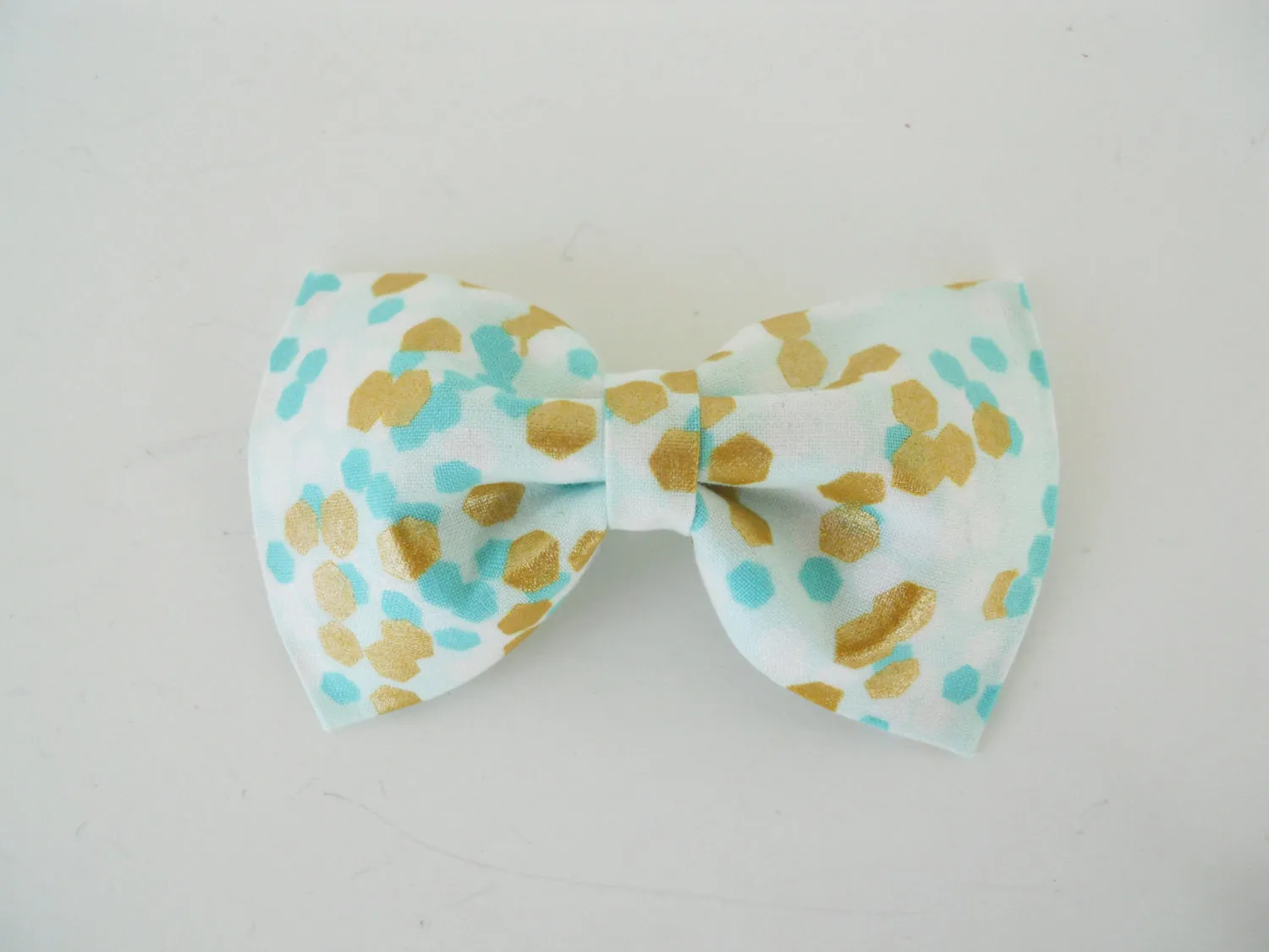 Teal and Gold Bow Tie/Flower Charlotte's Pet