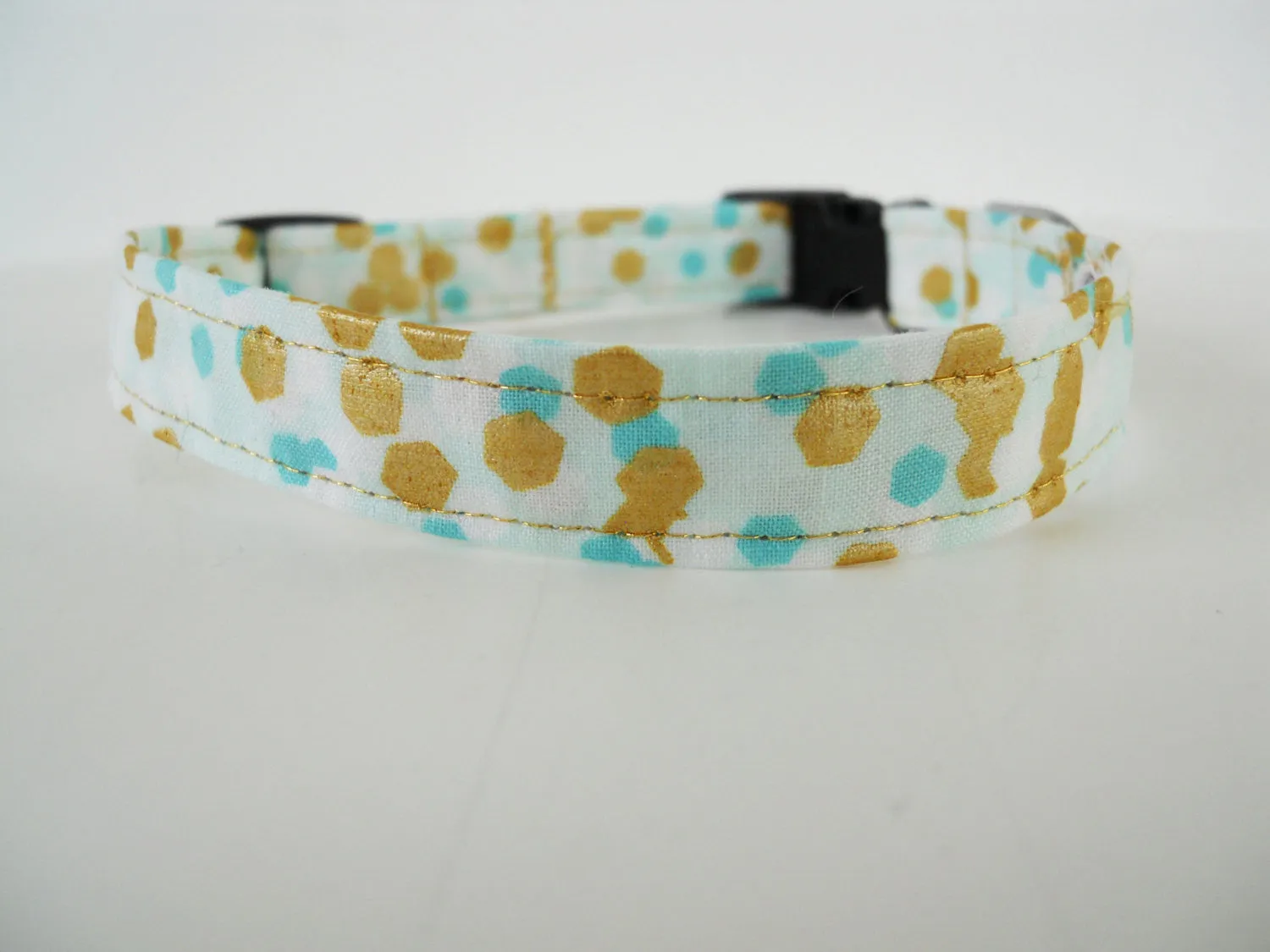 Teal and Gold  Polka Dot Collar Charlotte's Pet