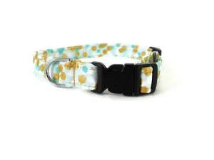 Teal and Gold  Polka Dot Collar Charlotte's Pet