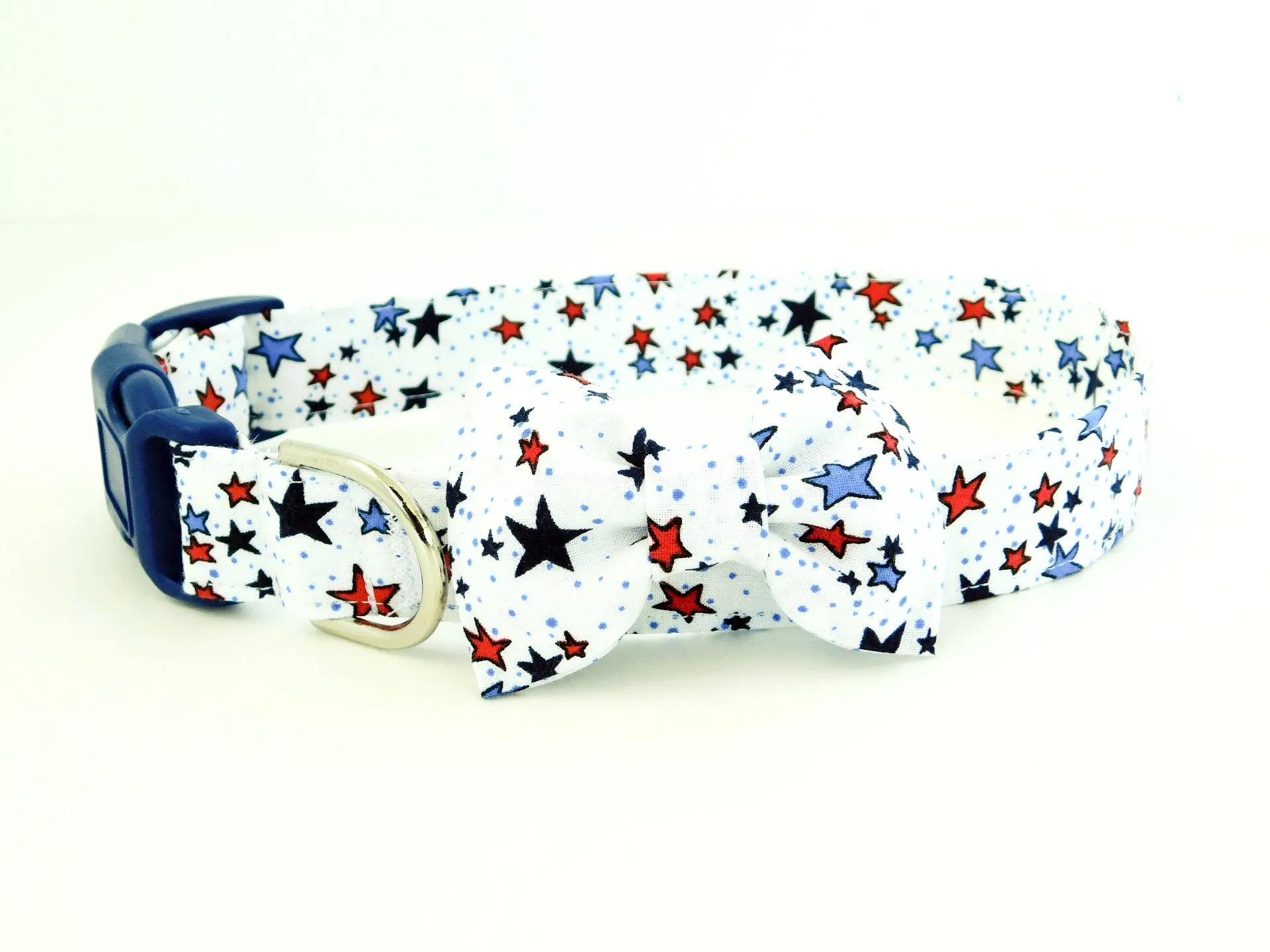 White Stars Dog Collar/ Cat Collar Charlotte's Pet