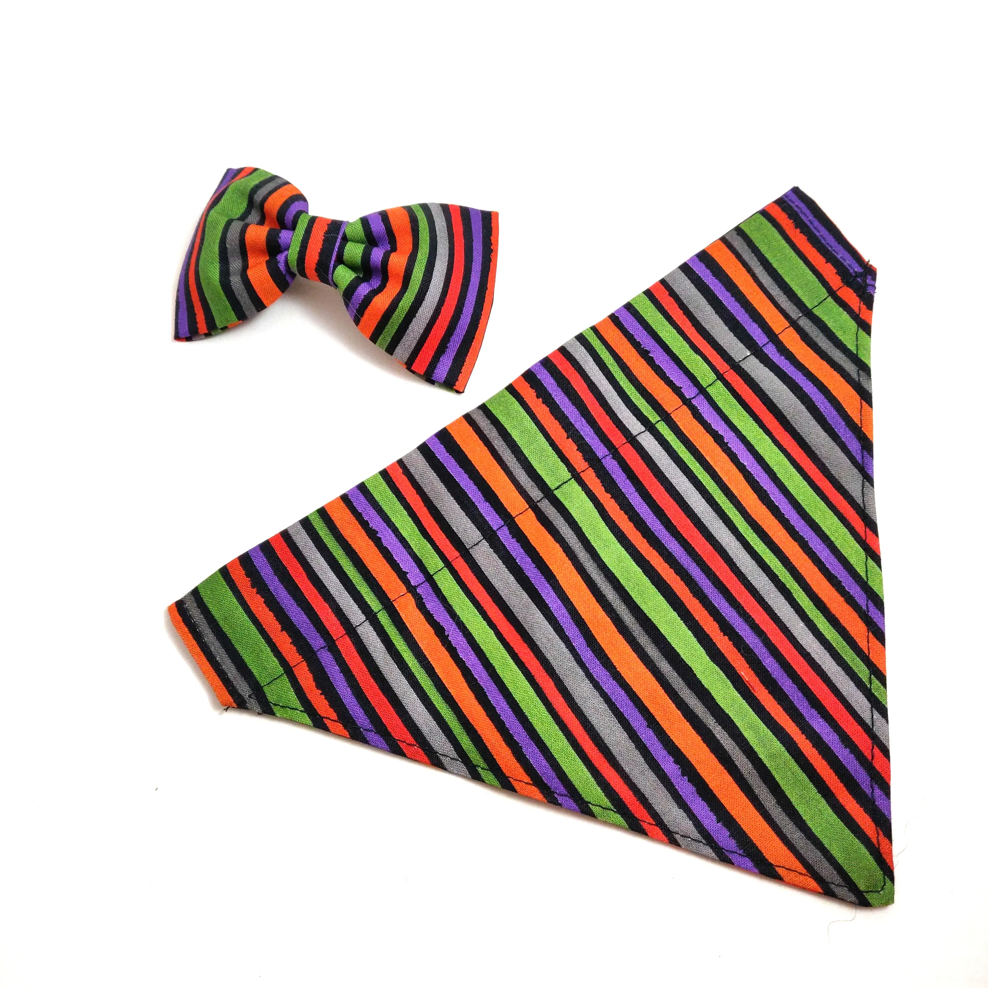 Witch Stripes Collar Flower/Bow Tie Charlotte's Pet